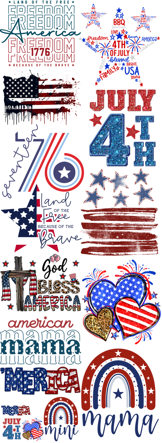 Let Freedom Ring 3 DTF 60" Ready to Ship Gang Sheet